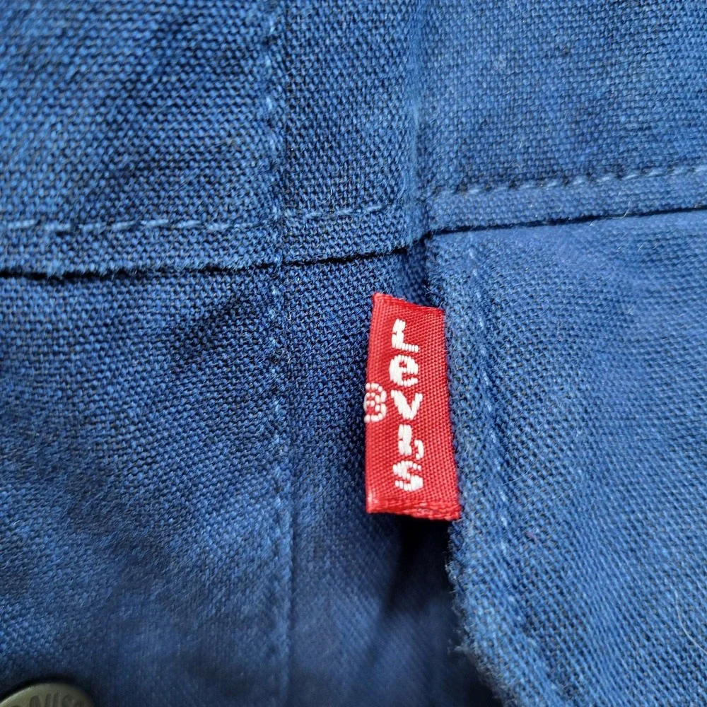Levi's Men Jacket S Navy Chambray Sherpa‎ Faux Fur Lined Work Wear
